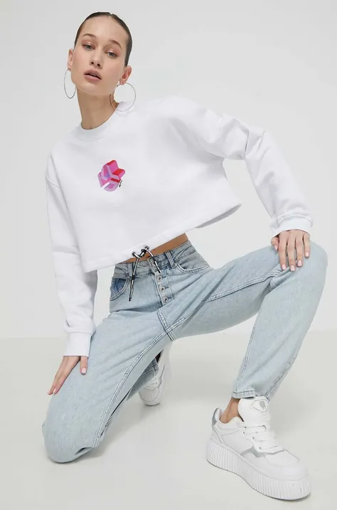 Karl Lagerfeld Jeans bluza damska kolor biały z nadrukiem