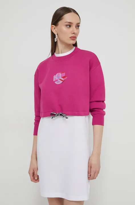 Dukserica Karl Lagerfeld Jeans za žene, boja: ružičasta, s tiskom