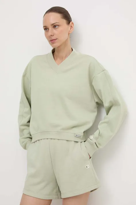 Champion bluza femei, culoarea verde, neted, E10007