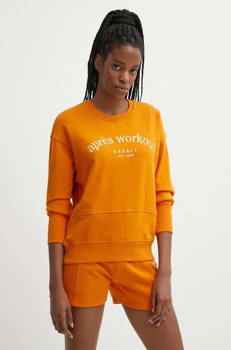 Bombažen pulover Casall ženska, oranžna barva
