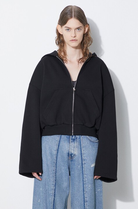 Кофта MM6 Maison Margiela жіноча колір чорний з капюшоном однотонна S52GU0215