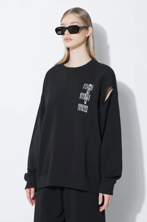 MM6 Maison Margiela sweatshirt women's black color with a print S62GU0127