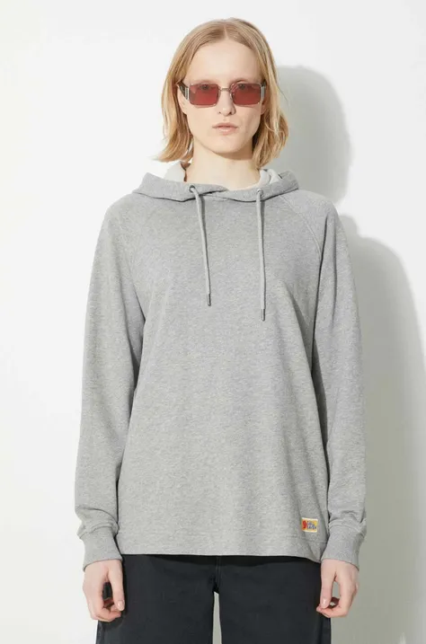 Fjallraven cotton sweatshirt Vardag Hoodie W women's gray color hooded F86987.020.999