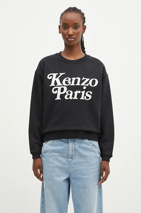 Kenzo cotton sweatshirt by Verdy Regular Sweatshirt women's black color with a print FE52SW1274MF.99