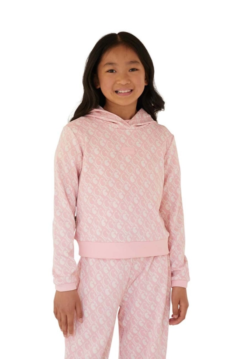 Guess felpa per bambini colore rosa con cappuccio