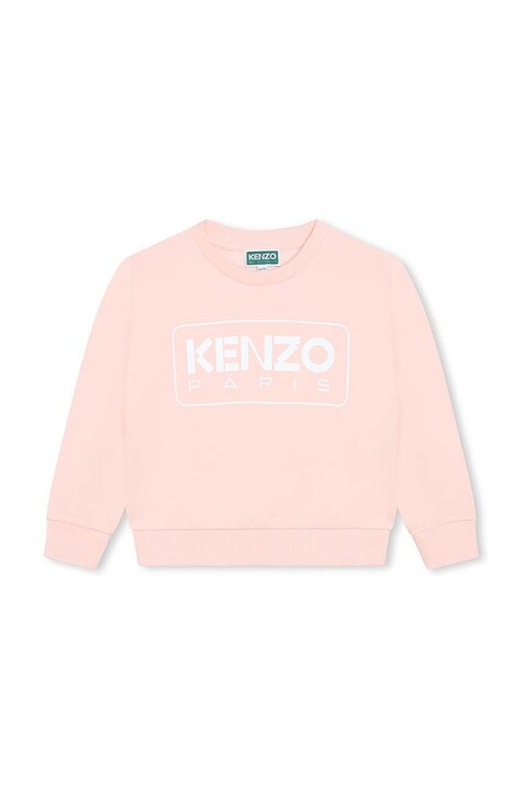 Kenzo Kids hanorac de bumbac pentru copii culoarea roz, cu imprimeu