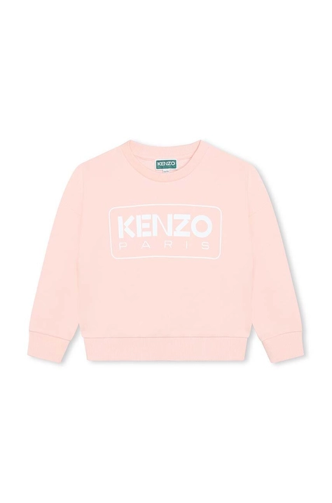 Otroški bombažen pulover Kenzo Kids roza barva