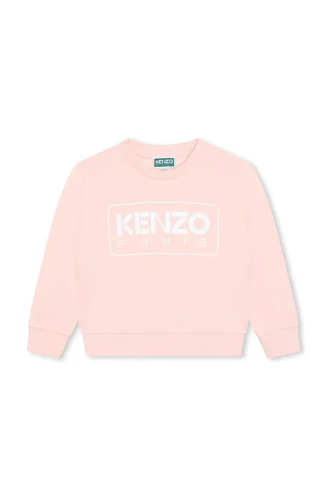 Παιδική βαμβακερή μπλούζα Kenzo Kids χρώμα: ροζ