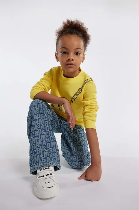 Детская хлопковая кофта Marc Jacobs цвет золотой с принтом