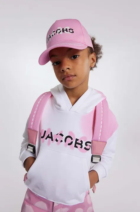 Marc Jacobs bluza dziecięca kolor biały z kapturem wzorzysta
