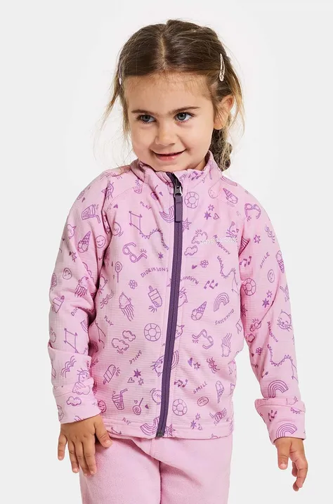 Otroški pulover Didriksons JADIS PR KIDS FZ vijolična barva