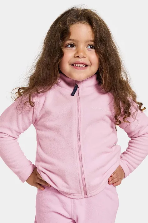 Otroški pulover Didriksons MONTE KIDS FZ 10 roza barva