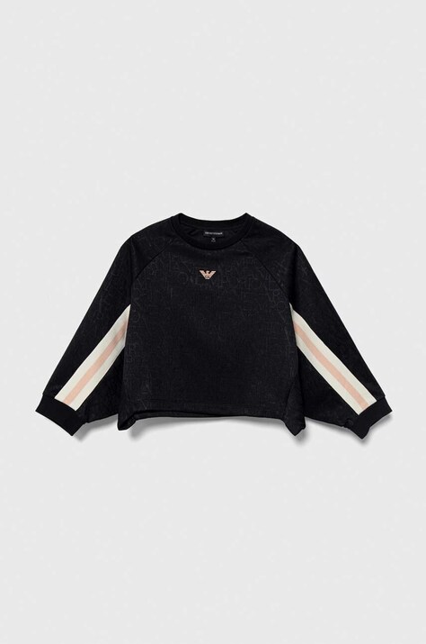 Детски суичър Emporio Armani в тъмносиньо с апликация