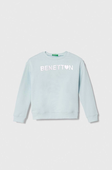 United Colors of Benetton felpa in cotone bambino/a colore blu