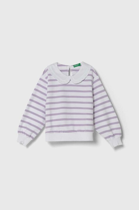 Детская хлопковая кофта United Colors of Benetton цвет фиолетовый узор