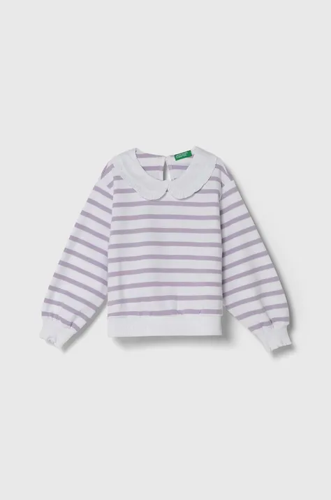Otroški bombažen pulover United Colors of Benetton vijolična barva