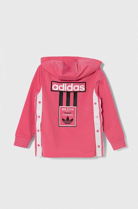 Детская кофта adidas Originals цвет розовый с капюшоном узор
