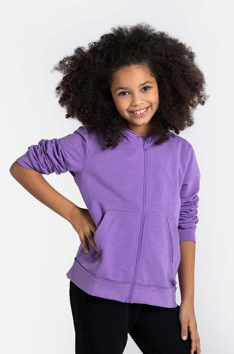 Παιδική μπλούζα Coccodrillo χρώμα: μοβ, με κουκούλα