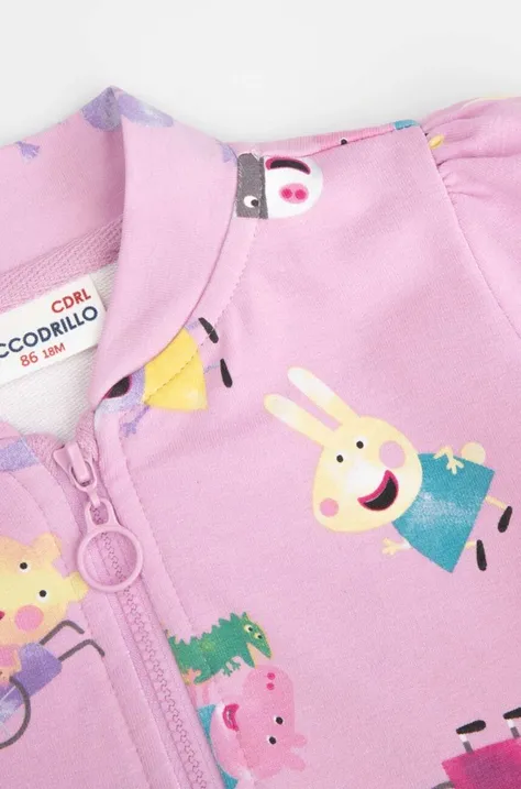 Coccodrillo bluza niemowlęca kolor różowy wzorzysta