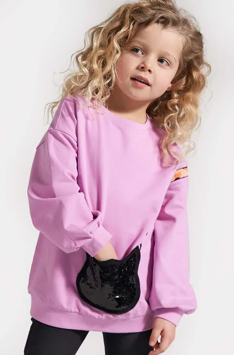 Детски суичър Coccodrillo в розово с принт