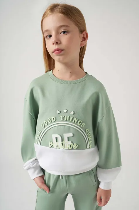 Otroški pulover Mayoral zelena barva