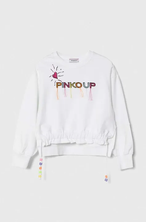Дитяча кофта Pinko Up колір білий з аплікацією