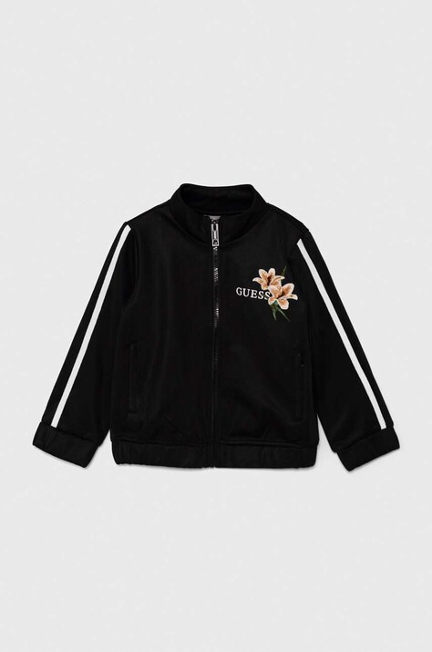 Guess bluza copii culoarea negru, cu imprimeu