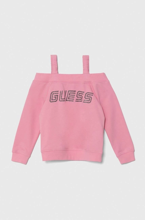 Дитяча кофта Guess колір рожевий з аплікацією