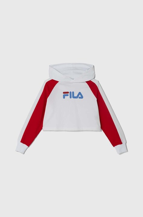Детская кофта Fila LALENDORF цвет белый с капюшоном узор
