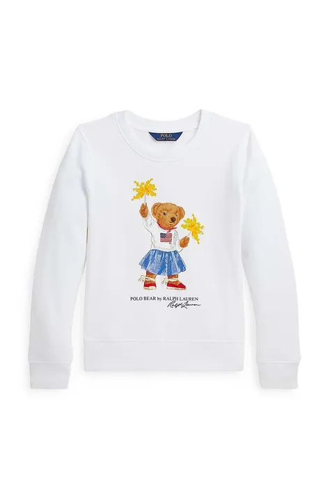 Детски суичър Polo Ralph Lauren в бяло с принт 313945063001
