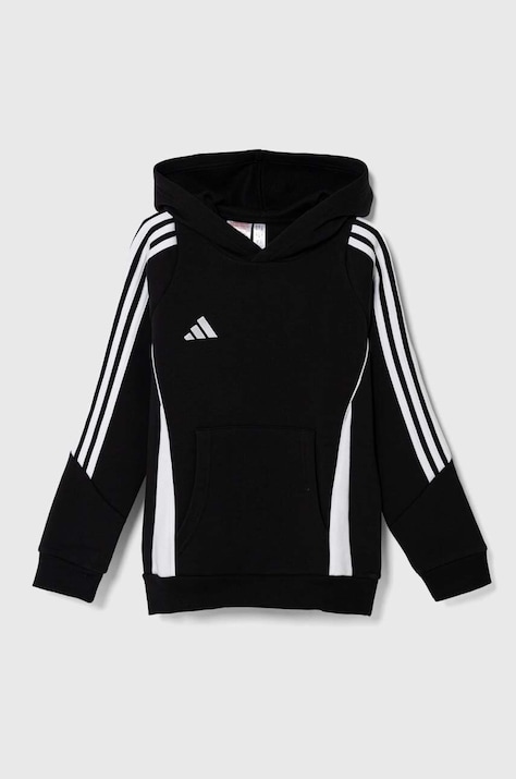 Παιδική μπλούζα adidas Performance TIRO24 SWHOODY χρώμα: μαύρο, με κουκούλα