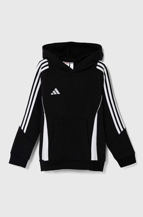 Otroški pulover adidas Performance TIRO24 SWHOODY črna barva, s kapuco