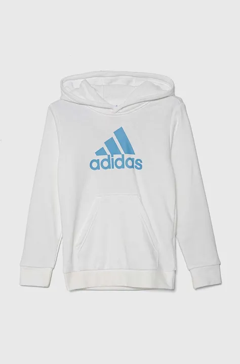 Παιδική μπλούζα adidas χρώμα: άσπρο, με κουκούλα