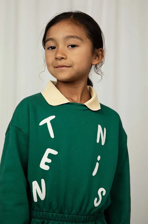 Mini Rodini bluza bawełniana dziecięca kolor zielony z nadrukiem