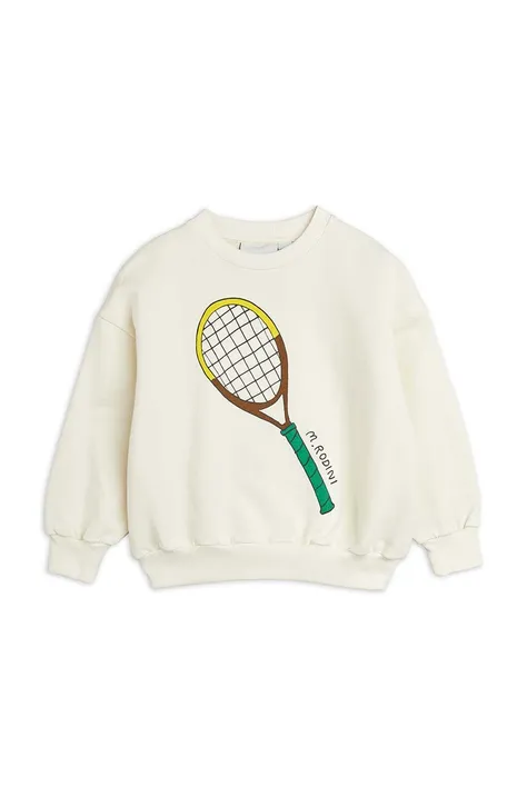 Dětská bavlněná mikina Mini Rodini Tennis bílá barva, s potiskem