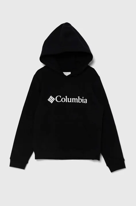Детски суичър Columbia Columbia Trek Hoodi в черно с качулка с принт