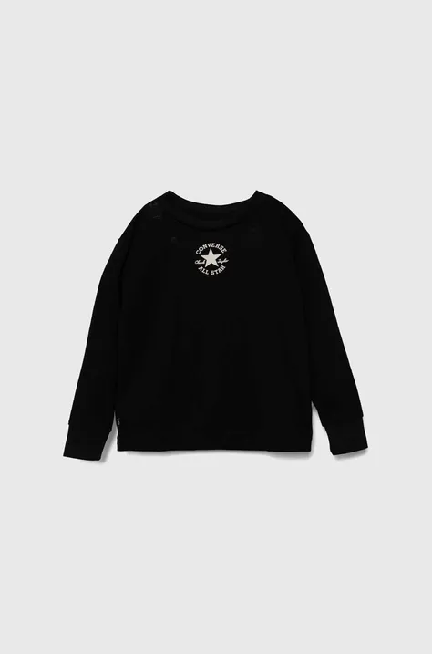 Otroški pulover Converse črna barva
