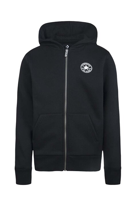 Детская кофта Converse цвет чёрный с капюшоном однотонная