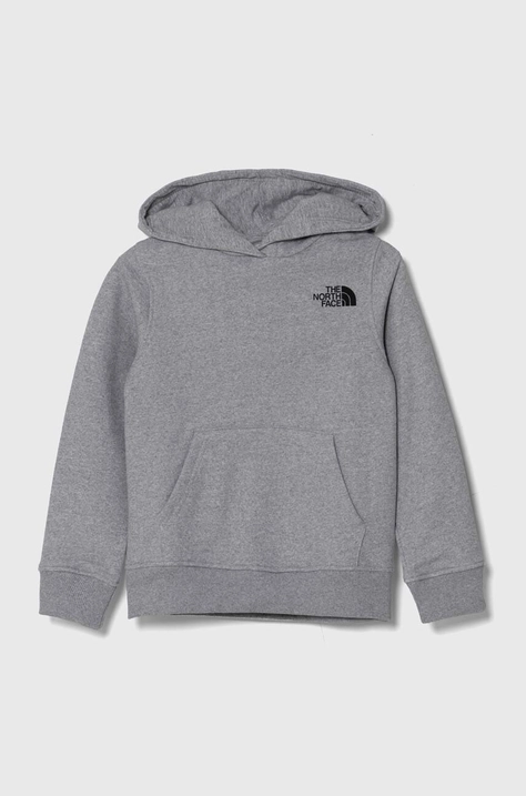 Детская кофта The North Face NEW GRAPHIC HOODIE цвет серый с капюшоном с принтом