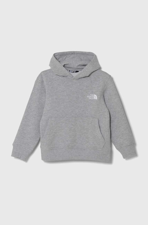 The North Face bluza OVERSIZED HOODIE culoarea gri, cu glugă, melanj