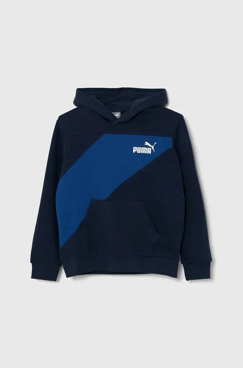Otroški pulover Puma PUMA POWER Colorblock TR B Club N mornarsko modra barva, s kapuco