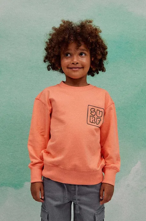 Дитяча бавовняна кофта zippy колір помаранчевий з принтом