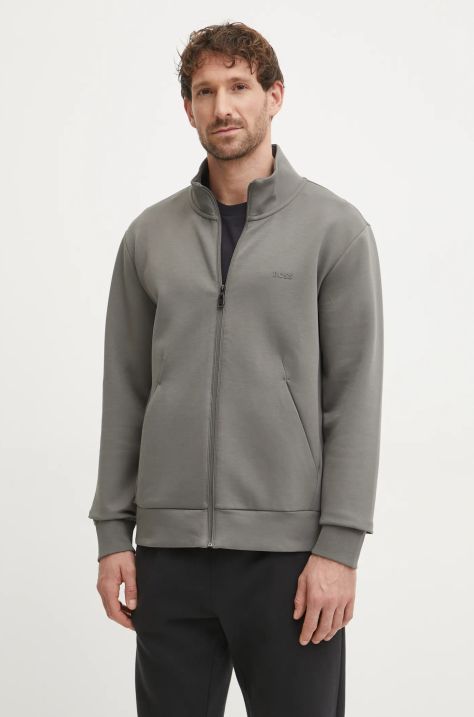 Суичър Boss Green в сиво с изчистен дизайн