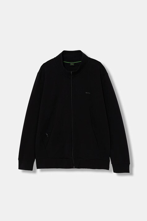 BOSS Green bluza męska kolor czarny gładka