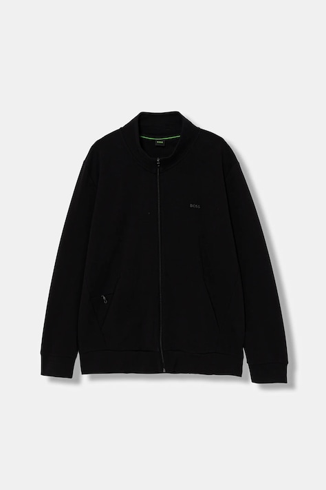 BOSS Green bluza męska kolor czarny gładka