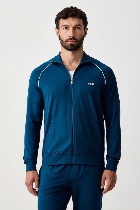 BOSS Кофта на застібці чоловіча бавовняна з еластаном Mix&Match Jacket Z фіолетова 50515307