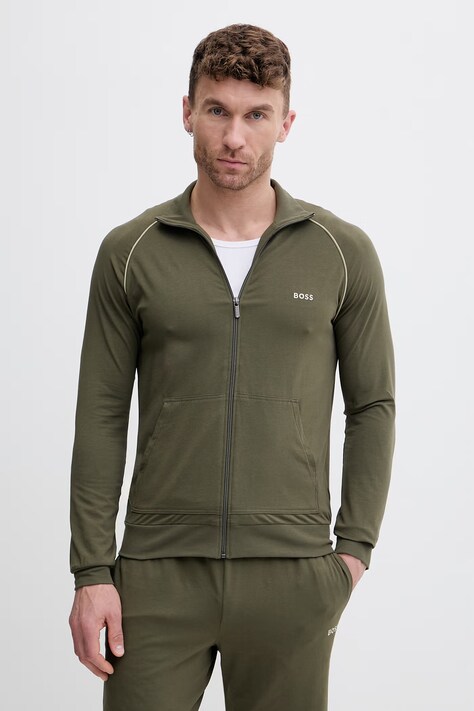 BOSS jopica moška iz bombaža z elastanom Mix&Match Jacket Z zelena 50515307