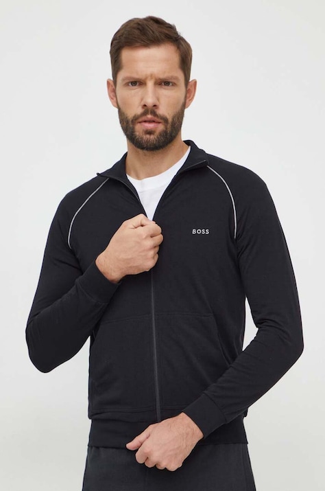 Dukserica BOSS za muškarce, boja: crna, bez uzorka, 50515366