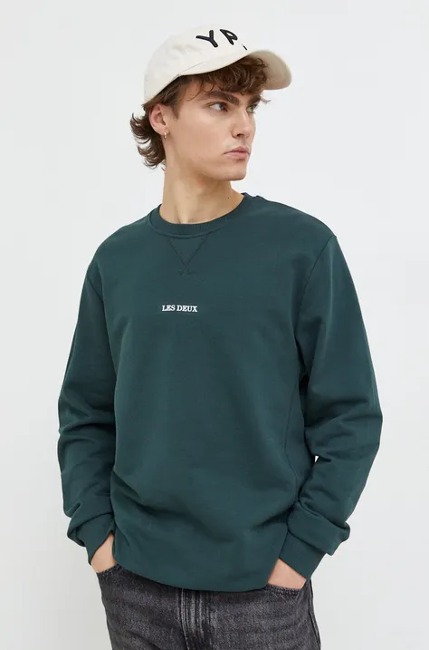 Βαμβακερή μπλούζα Les Deux χρώμα: πράσινο