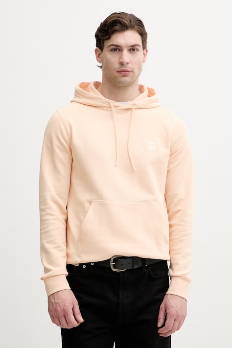 BOSS Orange bluza z kapturem męska bawełniana Wetalk pomarańczowa 50509314